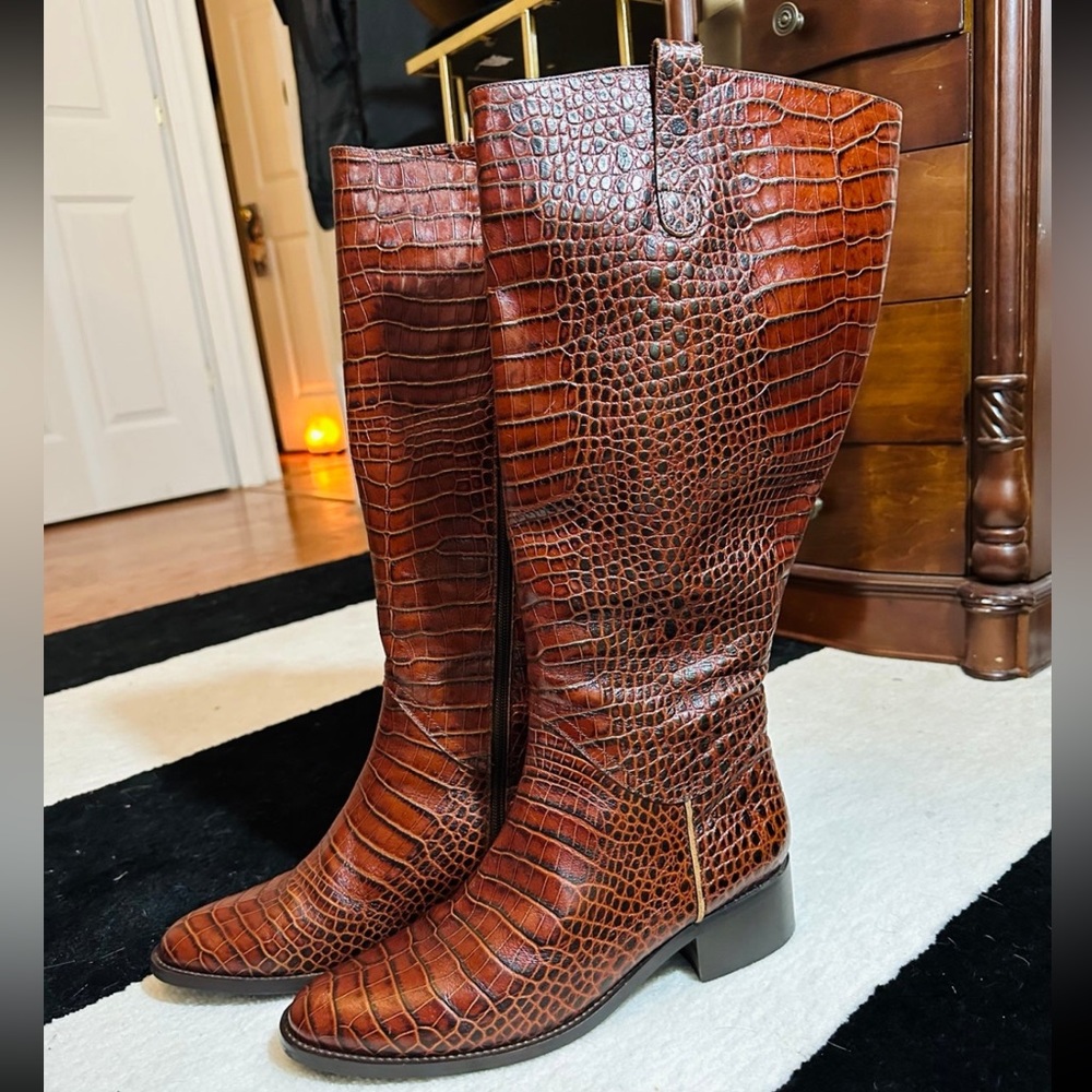 DUO Brown Leather Croc Boots size 42